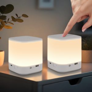 Nettlife lámpara de mesa LED blanco 9.8x9.8(2er-set)