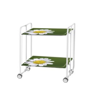 Carrito auxiliar con ruedas bauhaus armazón metálico blanco, 2 bandejas