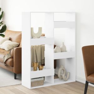 Librerías madera ingeniería blanco 100x33x135 cm
