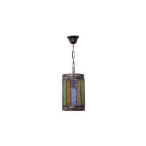 Fab 125791002 | coLGante artesanal casablanca 1xE27 marron/colores regx18d