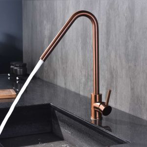 Grifo de cocina monomando sky bath oro rosa cepillado inox s304