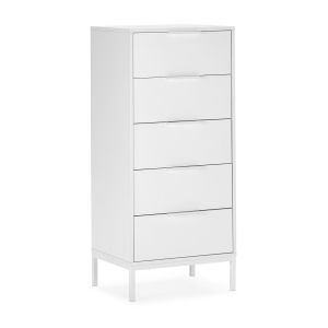 Cómoda alta auri 5 cajones color blanco