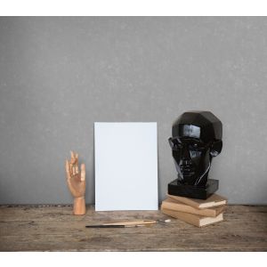 Papel pintado tnt liso con efecto terciopelo gris