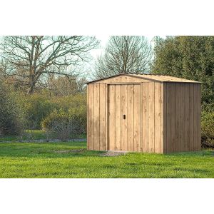 CASETA COBERTIZO METAL JARDIN ARTEMISA 8X6 MARRON DURAMAX