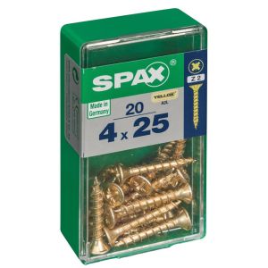 Caja 20 unid. Tornillo madera cabeza plana yellox 4,0x25mm