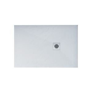 Aica plato de ducha rectangular 90x140x3cm blanco textura pizarra