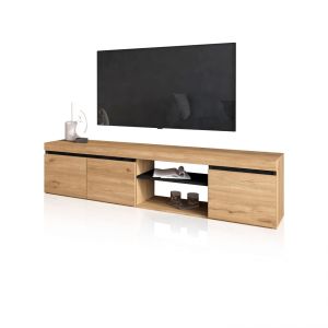 Mueble tv con almacenamiento 160 cm ebos roble nude - ceniza