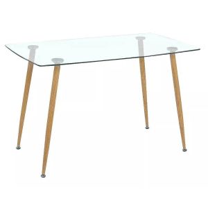 Mesa cristal templado estilo nordico 120cm. Comedor o cocina cambria