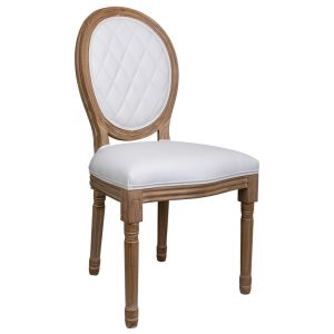 Silla de madera tapizada blanca 48x46x48/96