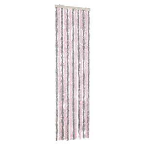vidaXL cortina antimoscas chenilla gris plateado y rosa 56x185 cm