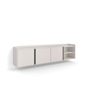 Mueble tv, 207x35x50cm, beige, colgado, suspendido rf4574