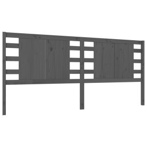 vidaXL cabecero madera maciza de pino gris 146x4x100 cm