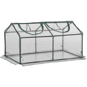 Invernadero de terraza 120x60x60 cm acero, PVC transparente Outsunny