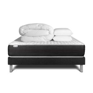 Pack cama completa - colchón 200x200cm + somier con láminas (kit) + 2 almoh