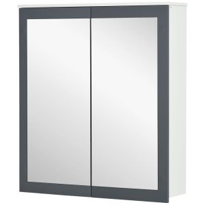 Armario con espejo 69x17x75.5 cm mdf, vidrio color blanco kleankin