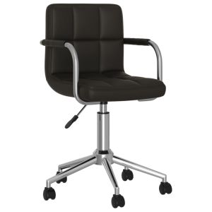 vidaXL silla de oficina giratoria de cuero sintético negro