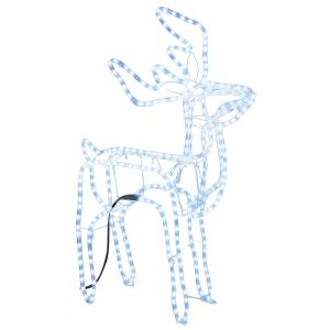 vidaXL figura de reno de navidad blanco cálido 76x42x87 cm