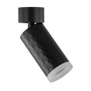 Aplique cilindro superficie orientable gu10 diamond negro(dlsgu10-n)