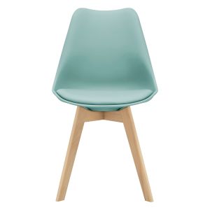 Juego de 4 sillas de comedor fläten  82x49x54cm polipiel - verde menta