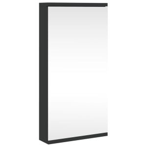 vidaXL mueble de baño de esquina con espejo negro 30x24x60 cm