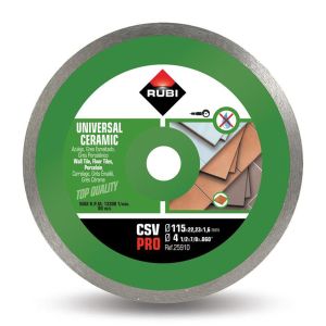 Disco de diamante rubi csv pro - cortes en seco (115 mm) - para cerámica, p