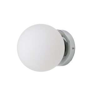 Aplique y lámpara techo "lunar" ø150 mm cristal opal E27 cromado ip44