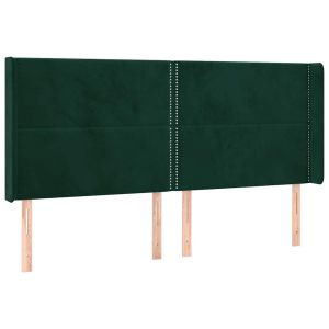vidaXL cabecero con orejas de terciopelo verde oscuro 203x16x118/128cm