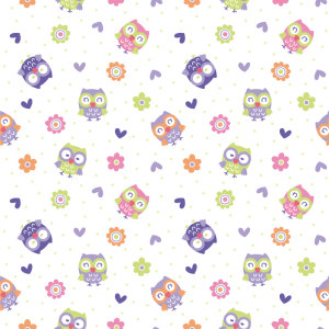 Papel pintado infantil buhos multicolores 60cm por 250cm