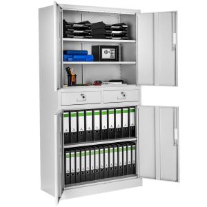 Tectake armario archivador acero, 2 cajones