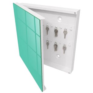 Armario para llaves 30x30x5 menta fuerte, apertura izquierda blanca