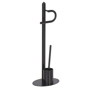 Soporte de papel higiénico y escobilla sarto metal negro