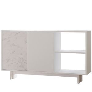 Aparador de madera "ravello" - 140 x 35 x 80 cm - blanco
