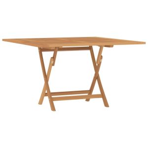 vidaXL mesa de jardín plegable madera maciza de teca 120x120x75 cm