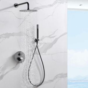 Imex - columna ducha empotrada con grifo black gun serie monza