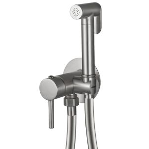Valaz grifo de bidet empotrado redondo acero cepillado
