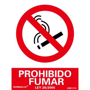 Normaluz señal luminiscente "prohibido fumar" 21x30cm rd40000