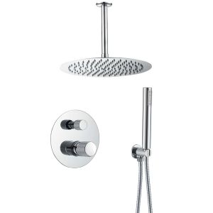 Valaz ducha empotrada monomando techo redonda maneta luxury cromada - 30cm