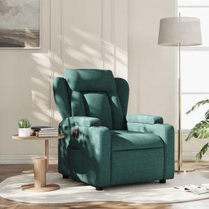 Sillón reclinable de tela verde oscuro qweo7505