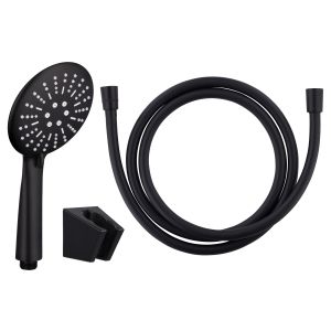 Kit de cabezal de ducha negro merida + manguera de 1,75 m