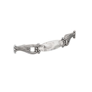 Tirador muebles en zamac y porcel 81 dist entre ejes 96mm plata lote de 25
