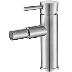 Valaz grifo de bidet monomando redondo acero cepillado