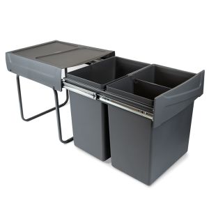 Contenedores de reciclaje recycle para cocina, 2 x 20 l, fijación