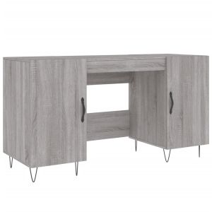vidaXL escritorio madera de ingeniería gris sonoma 140x50x75 cm
