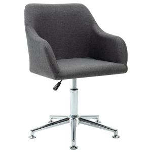 vidaXL silla de oficina giratoria tela gris oscuro