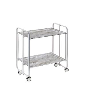 Carrito auxiliar con ruedas bauhaus armazón metálico gris, 2 bandejas