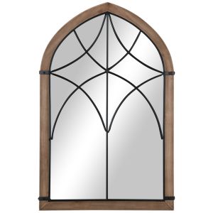 Espejo de pared 93x60x2.5 cm mdf, vidrio color marrón Homcom