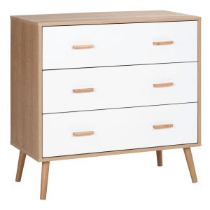 Cómoda de madera 80x39x80 cm bicolor Homcom, hogar - muebles de dormitorio