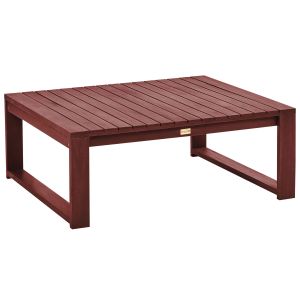 Mesa de centro de jardín timor 90 cm 75 cm madera de acacia rojo oscuro