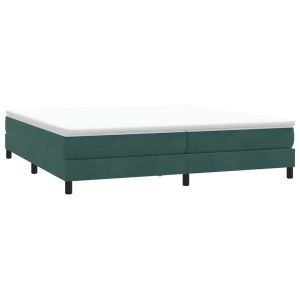 vidaXL cama box spring sin colchón verde oscuro terciopelo 200x210 cm