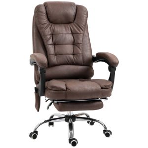 Silla de oficina tejido de microfibra marrón 65x70x119 cm